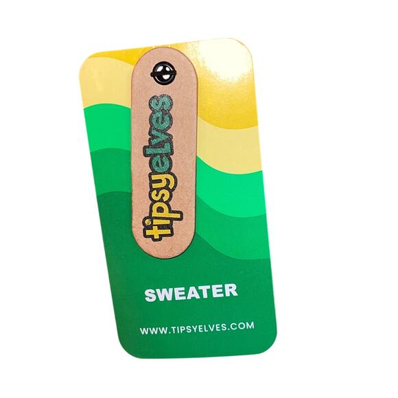 Tipsy Elves Mrs Claus Fur and Sequin Trim Ugly Christmas Cardigan Sweater Size M - Picture 2 of 6